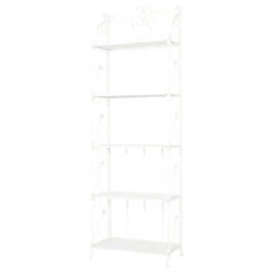 French Country White Metal Bakers Rack 560822