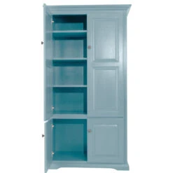 Double Wide Kitchen Pantry Cabinet, Interesting Aqua