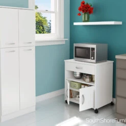 South Shore Furniture South Shore Axess Microwave Cart In Pure White -Kitchen Storage Store 83e142bd059d9217 7821 w800 h800 b0 p0