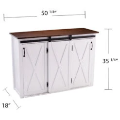 Lenton Barn-Door Kitchen Island, Dark Brown And White -Kitchen Storage Store 848165c50dc593a2 1206 w800 h800 b1 p0