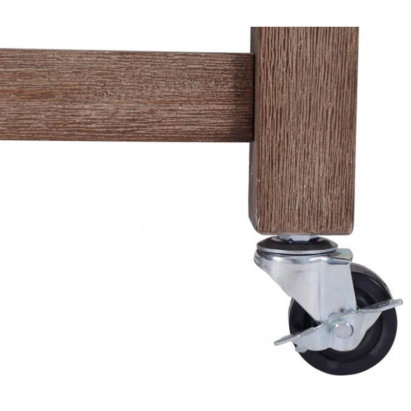 Offex Sonoma Kitchen Cart With Stainless Steel Top, Chestnut Wire-Brush 7 Offex Sonoma Kitchen Cart With Stainless Steel Top, Chestnut Wire-Brush - Image 5