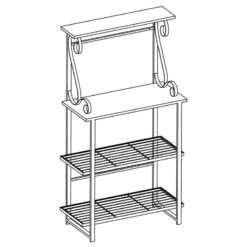 Kalamazoo 4 Tier Free Standing Kitchen Bakers Rack, Pewter Metal/Black Wood -Kitchen Storage Store 8701e27b0c75b74c 0046 w800 h800 b1 p0