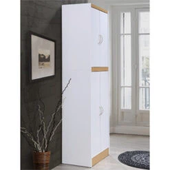 Home Square 4 Shelf Wood Kitchen Pantry Set In White (Set Of 2) 10 Home Square 4 Shelf Wood Kitchen Pantry Set In White (Set Of 2) -Kitchen Storage Store 87b1a22501de6c45 1250 w800 h800 b0 p0