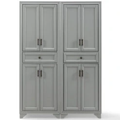 Pemberly Row 4 Door Pantry Set In Distressed Gray (Set Of 2) -Kitchen Storage Store 887156bb01728a3d 3800 w800 h800 b0 p0