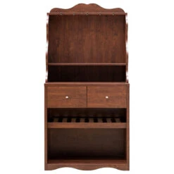 Farmhouse Baker's Rack, Unique Curved Design With 2 Drawers, Vintage Walnut 9 Farmhouse Baker's Rack, Unique Curved Design With 2 Drawers, Vintage Walnut -Kitchen Storage Store 88c1fd1d00689934 1673 w800 h800 b1 p0