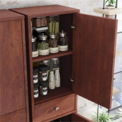 Furniture Of America Astro Contemporary Wood 1-Drawer Pantry In Vintage Walnut -Kitchen Storage Store 8ed11e130100e1ca 0630 w800 h800 b0 p0