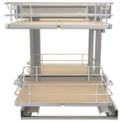 Steel 2-Tier Pull Out Solid Bottom Organizer For Blind Corner Cabinet, 15" -Kitchen Storage Store 8ee1c0fe02585a98 8043 w800 h800 b1 p0