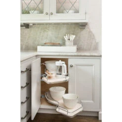 Solid Surface 2-Shelf Blind Corner Organizer For Blind Left Cabinet, 33" -Kitchen Storage Store 90115b930258574e 8036 w800 h800 b0 p0