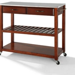 Crosley Stainless Steel Top Kitchen Cart/Island, Optional Stool Storage, Classic Cherry 9 Crosley Stainless Steel Top Kitchen Cart/Island, Optional Stool Storage, Classic Cherry -Kitchen Storage Store 910129bb06463d43 0135 w800 h800 b0 p0