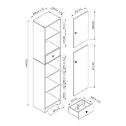 Furniture Of America Astro Contemporary Wood 1-Drawer Pantry In Vintage Walnut -Kitchen Storage Store 92d119910100e1cb 0630 w800 h800 b1 p0