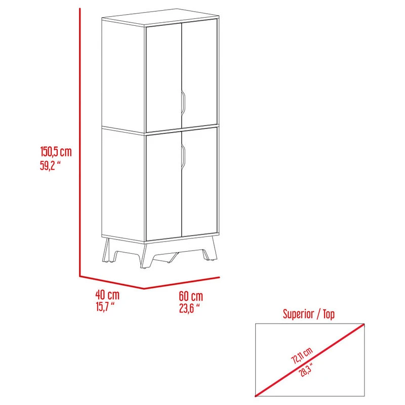 FM FURNITURE Zurich Double Kitchen Pantry Light Oak-White 9 FM FURNITURE Zurich Double Kitchen Pantry Light Oak-White - Image 7