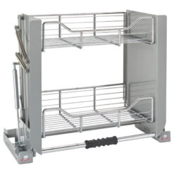 Pull Down Organizer For Wall Cabinets, Chrome, 22.25"W