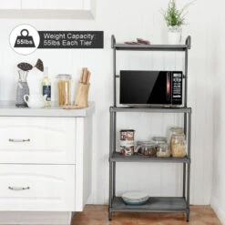 Costway 4-Tier Baker's Rack Microwave Oven Stand Shelves Storage Rack Organizer 10 Costway 4-Tier Baker's Rack Microwave Oven Stand Shelves Storage Rack Organizer -Kitchen Storage Store 9a21c3420c2c7f75 4966 w800 h800 b0 p0