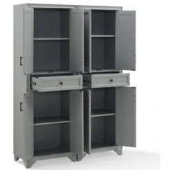 Pemberly Row 4 Door Pantry Set In Distressed Gray (Set Of 2) -Kitchen Storage Store 9b81a8ae01728a3e 3800 w800 h800 b1 p0