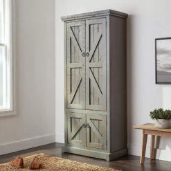 Rustic Pantry Cabinet, Engineered Wood With X Patterned Doors, Dark Blue 11 Rustic Pantry Cabinet, Engineered Wood With X Patterned Doors, Dark Blue -Kitchen Storage Store 9da14ce50dec2854 9178 w800 h800 b0 p0