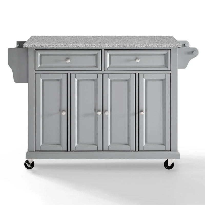 Crosley Solid Granite Top Kitchen Cart/Island, Vintage Grey 4 Crosley Solid Granite Top Kitchen Cart/Island, Vintage Grey - Image 2