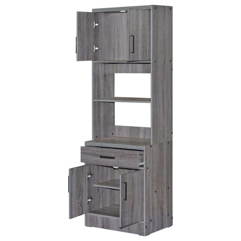 Better Home Products Shelby Tall Wooden Kitchen Pantry In Gray 4 Better Home Products Shelby Tall Wooden Kitchen Pantry In Gray - Image 2