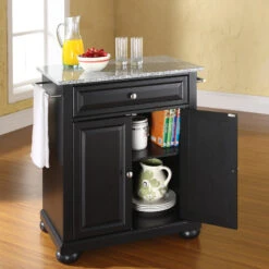 Crosley Alexandria Solid Granite Top Portable Kitchen Island, Black Finish -Kitchen Storage Store a301b25302fe785d 3601 w800 h800 b0 p0