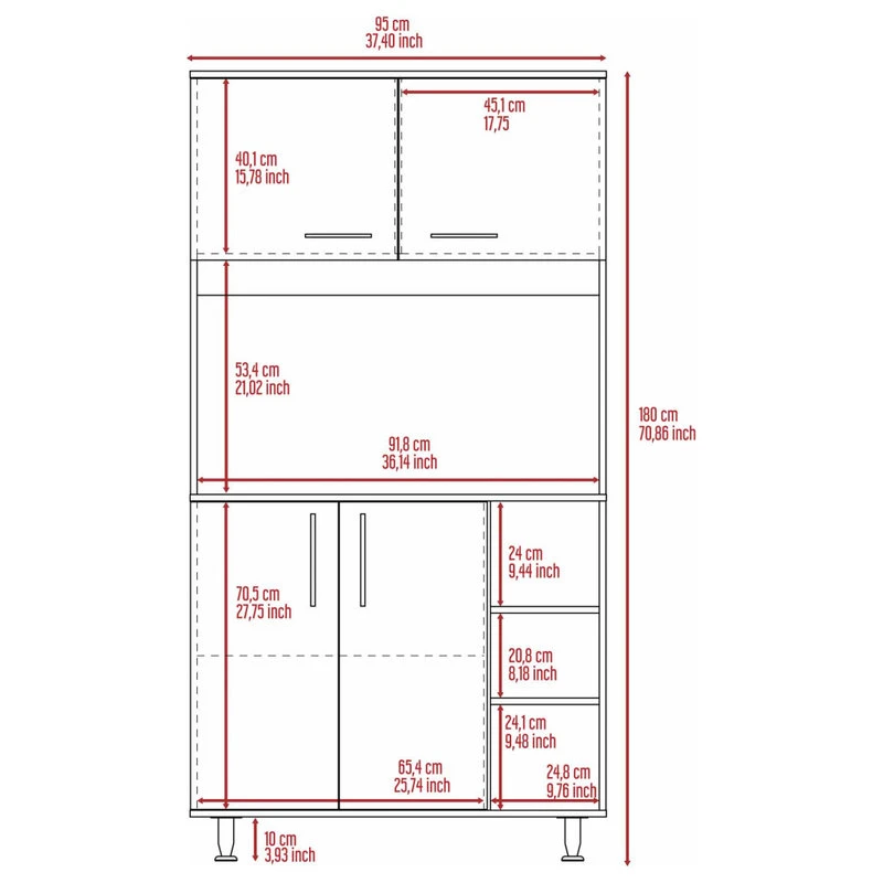 FM FURNITURE Colorado Pantry Cabinet, White 9 FM FURNITURE Colorado Pantry Cabinet, White - Image 7