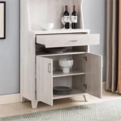 Smart Home Furniture 1-Shelf Modern Wood Baker's Cabinet In White Oak -Kitchen Storage Store a9c170ef03e09a44 9159 w800 h800 b0 p0