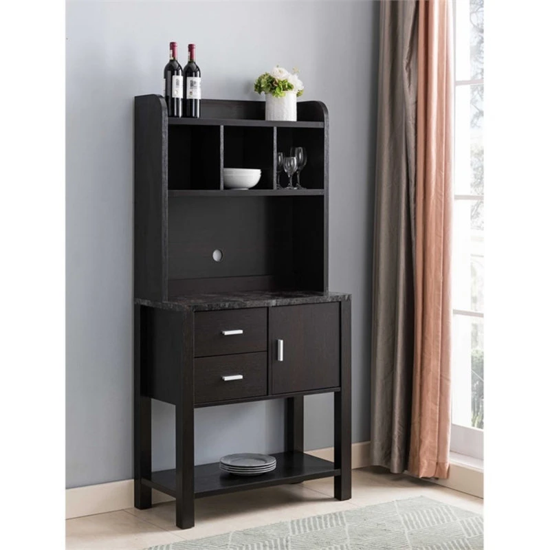 Smart Home Furniture 2-Drawer Wood Baker's Cabinet In Red Cocoa/Black 4 Smart Home Furniture 2-Drawer Wood Baker's Cabinet In Red Cocoa/Black - Image 2