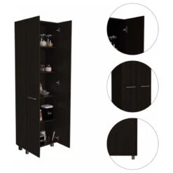 HomeRoots Thea Black Pantry Cabinet -Kitchen Storage Store abd1a915026c350b 2529 w800 h800 b1 p0