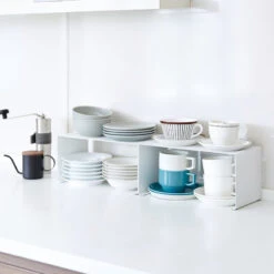 Stackable Countertop Shelf, Steel, Small, Holds 6.6 Lbs, Stackable, White, Small -Kitchen Storage Store ad1183f4025ad523 9581 w800 h800 b0 p0