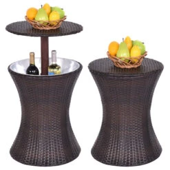 Costway 1PC Adjustable Patio Rattan Ice Cooler Cool Bar Table Party Deck Pool -Kitchen Storage Store ae213d930be91464 3129 w800 h800 b1 p0