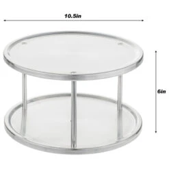 Jiallo Stainless Steel Lazy Susan, 2-Tier Turntable Organizer -Kitchen Storage Store af6158a80dc4ab19 0166 w800 h800 b1 p0