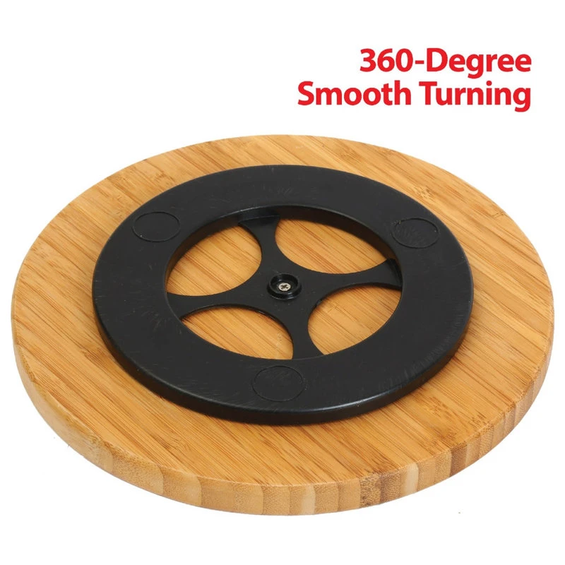 YBM HOME Bamboo Wooden Lazy Susan Turntable 20" 5 YBM HOME Bamboo Wooden Lazy Susan Turntable 20" - Image 3
