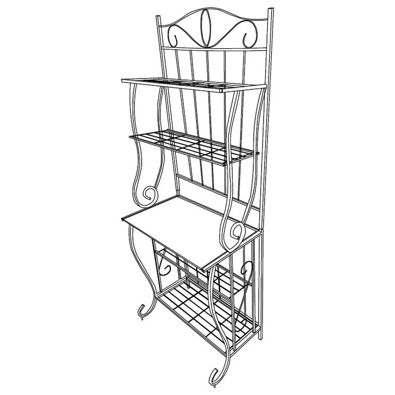 Onyeka 5-Tier Free Standing Kitchen Storage Bakers Rack, Black/Walnut 8 Onyeka 5-Tier Free Standing Kitchen Storage Bakers Rack, Black/Walnut - Image 6