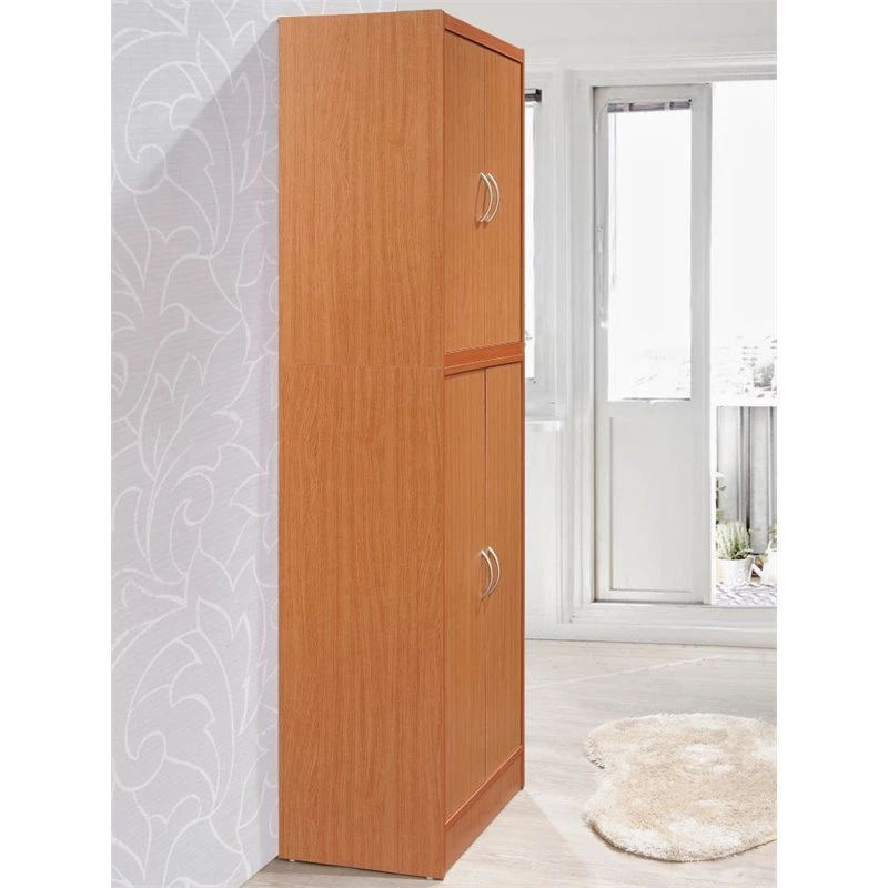 Home Square Kitchen Pantry With 4 Shelf 5 Compartments Set In Cherry (Set Of 2) 6 Home Square Kitchen Pantry With 4 Shelf 5 Compartments Set In Cherry (Set Of 2) - Image 4