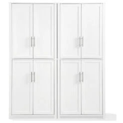 Crosley Savannah Tall Wooden Shaker Pantry In White (Set Of 2) -Kitchen Storage Store b3b148e801bec657 9053 w800 h800 b1 p0