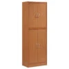 Hodedah 4 Door Kitchen Pantry With 4 Shelves 5 Compartments In Cherry Wood