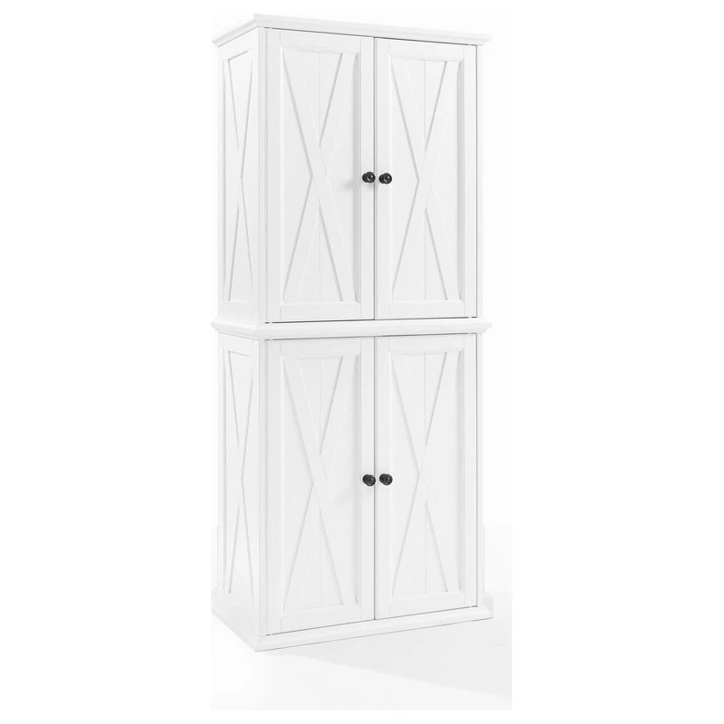 Crosley Clifton Tall Pantry Distressed White 2 Stackable Pantries 4 Crosley Clifton Tall Pantry Distressed White 2 Stackable Pantries - Image 2