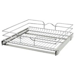 Single Tier Bottom Mount Pull Out Steel Wire Organizer, 21"