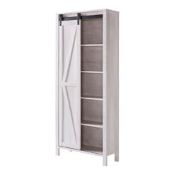 Furniture Of America Kleva Transitional Wood Sliding Door Pantry In White Oak -Kitchen Storage Store b9612bbb009b5c89 0657 w800 h800 b1 p0