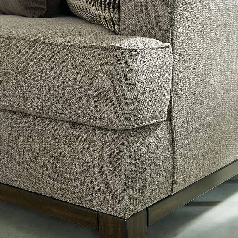 Comfortable Accent Chair, Oversized Design With Track Armrests, Grayish Brown 5 Comfortable Accent Chair, Oversized Design With Track Armrests, Grayish Brown - Image 3