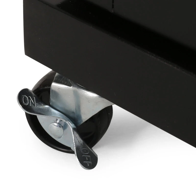 Negley Contemporary Kitchen Cart With Wheels, Black + Natural 7 Negley Contemporary Kitchen Cart With Wheels, Black + Natural - Image 5