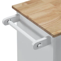 Chloe Kitchen Cart With Wheels, White And Natural -Kitchen Storage Store bc5174510f905ade 6090 w800 h800 b0 p0