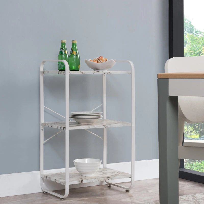 Liese White Transitional Freestanding 3 Tier Storage Organizer Unit 4 Liese White Transitional Freestanding 3 Tier Storage Organizer Unit - Image 2