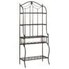 Classic Baker Rack, Black Metal Frame With Golden Accents And 6 Bottles Rack 1 Classic Baker Rack, Black Metal Frame With Golden Accents And 6 Bottles Rack -Kitchen Storage Store c24111be02a01b21 6302 w800 h800 b1 p0