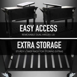 Permasteel 80 Quart Portable Rolling Patio Cooler, Black 14 Permasteel 80 Quart Portable Rolling Patio Cooler, Black -Kitchen Storage Store c3c1c76400c8d589 4603 w800 h800 b0 p0