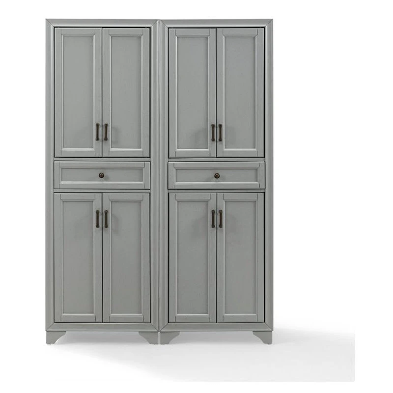 Crosley Tara 4 Door Pantry Set In Distressed Gray (Set Of 2) 6 Crosley Tara 4 Door Pantry Set In Distressed Gray (Set Of 2) - Image 4
