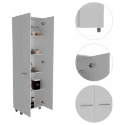 HomeRoots Thea White Pantry Cabinet -Kitchen Storage Store c4b14771026c34f8 8464 w800 h800 b1 p0