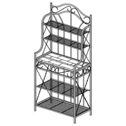 Leroy Black Metal And Walnut Wood 5-Tier Baker's Rack -Kitchen Storage Store c5512f880bc0a3d2 8118 w800 h800 b1 p0