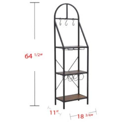 Industrial Bakers Rack, Metal Frame With Arched Top & Rustic Brown Shelves -Kitchen Storage Store c5e1137402a0187b 1698 w800 h800 b1 p0