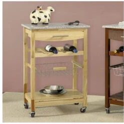 Pemberly Row Granite Top Kitchen Cart In Natural -Kitchen Storage Store c69166410c1840ac 1457 w800 h800 b1 p0