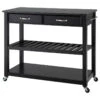 Crosley Solid Black Granite Top Kitchen Cart/Island, Optional Stool Storage, Black 2 Crosley Solid Black Granite Top Kitchen Cart/Island, Optional Stool Storage, Black -Kitchen Storage Store c81184b306685efc 0208 w800 h800 b1 p0