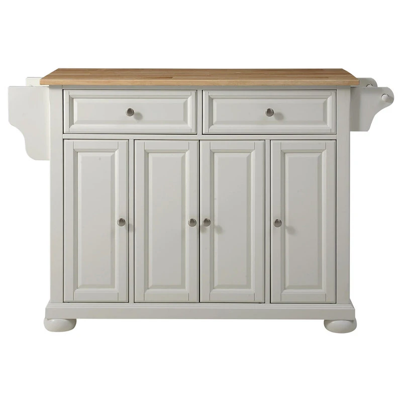 Crosley Alexandria Natural Wood Top Kitchen Island, White Finish 3 Crosley Alexandria Natural Wood Top Kitchen Island, White Finish